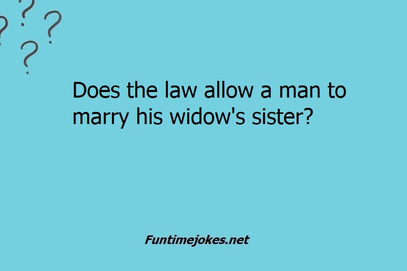 Does the law allow a man to marry his widow's sister?